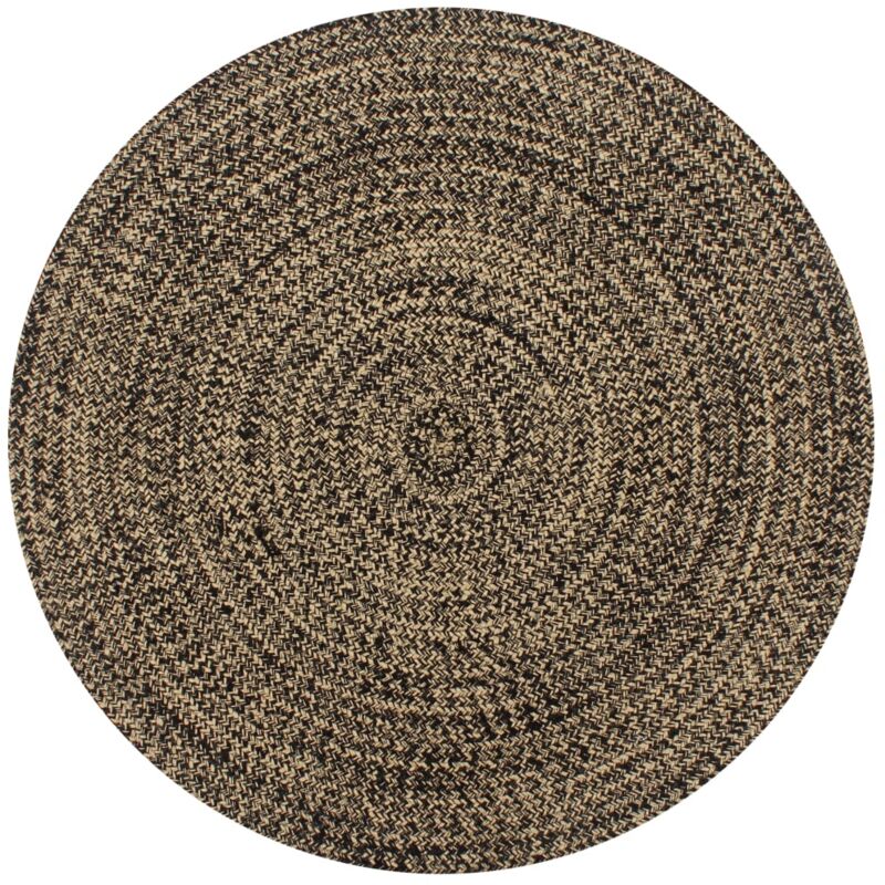

vidaXL Alfombra hecha a mano de yute negra y natural 150 cm - Negro