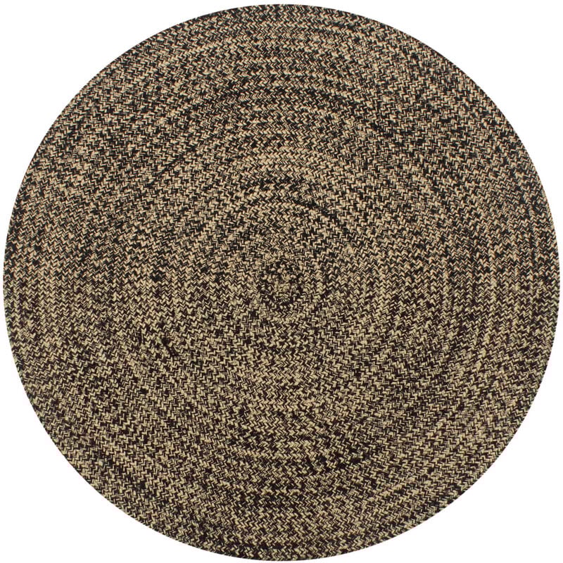 

Alfombra hecha a mano de yute negra y natural 90 cm