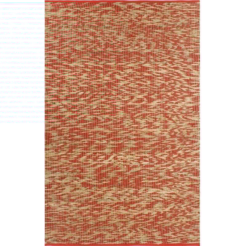 

Alfombra hecha a mano de yute rojo y natural 120x180 cm