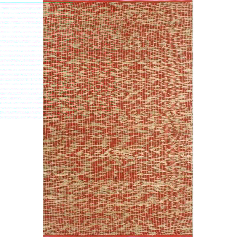 

Alfombra hecha a mano de yute rojo y natural 120x180 cm - Rojo