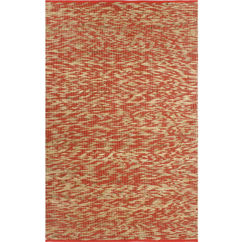 

Alfombra hecha a mano de yute rojo y natural 80x160 cm