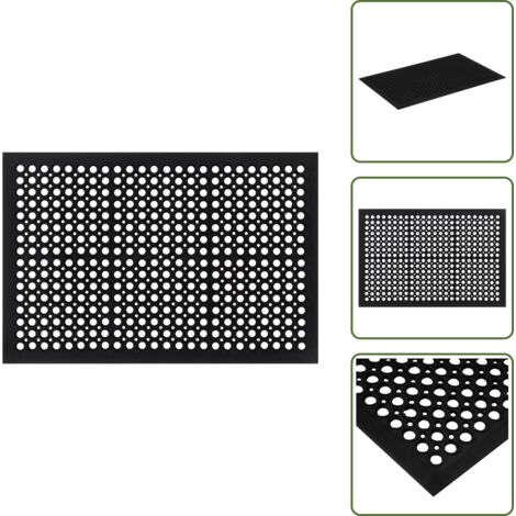 Alfombra impermeable - vidaXL Felpudo rectangular de goma 45x75 cm - Alfombra de goma para exteriores