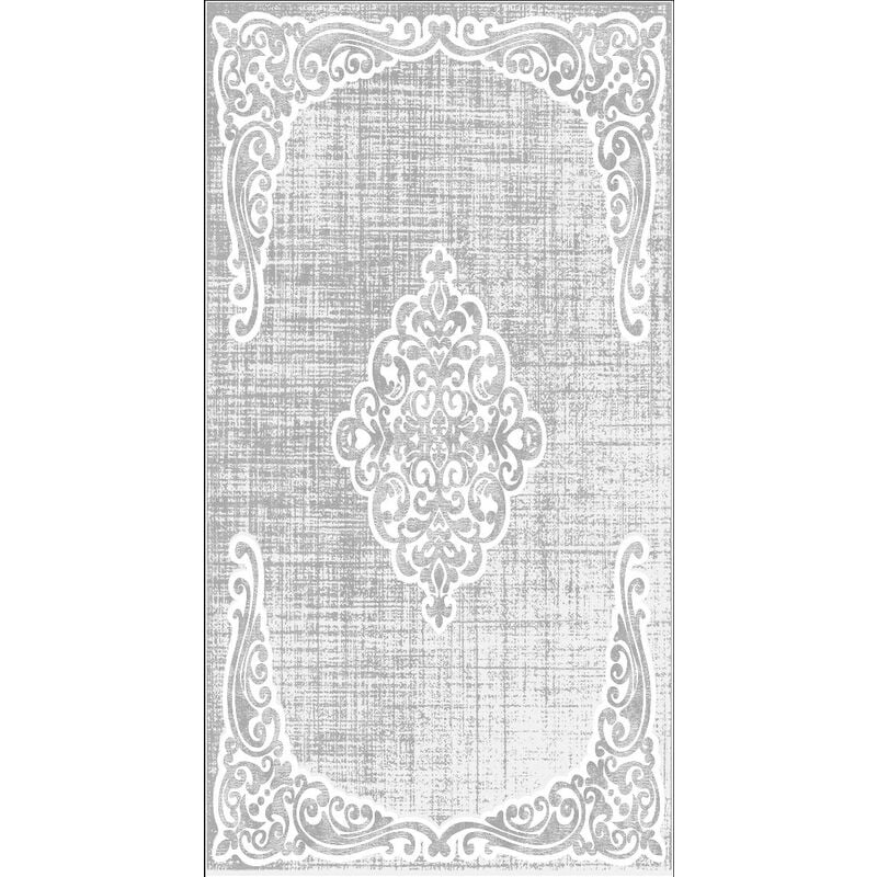 

Alfombra Impresa Drawn 1 - Aubusson - decoracion del hogar - Antideslizantes - de la sala de estar, salon, dormitorio - Gris, blanco en Poliester,