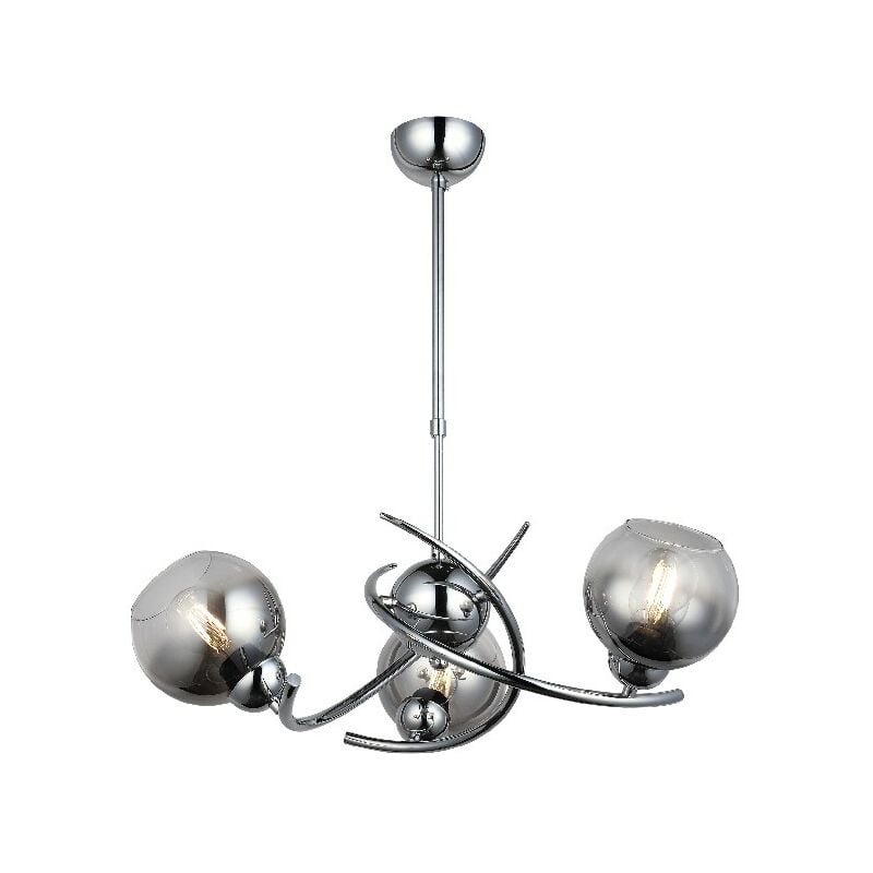 

Alfombra impresa Geometric 1 - Lampara de suspension - Lampara de techo - Cromo en Metal, Vidrio, 60 x 60 x 85 cm, 3 x E27, Max 40W