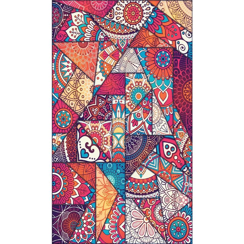 Homemania - Alfombra Impresa Mandala Mosaic 1 - Geometrico - decoracion del hogar - Antideslizantes - de la sala de estar, del salon, de la