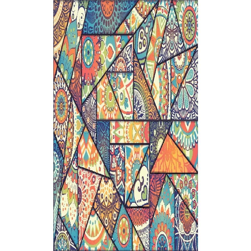 

Alfombra Impresa Mandala Mosaic 2 - Geometrico - decoracion del hogar, Alfombra - Antideslizante - para el pasillo, la cocina, la habitacion, la sala