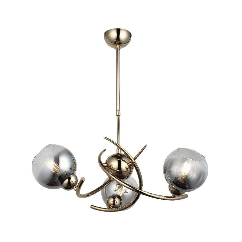 

Alfombra impresa Mare 1 - Lampara de suspension - Lampara de techo - Oro en Metal, Vidrio, 60 x 60 x 85 cm, 3 x E27, Max 40W