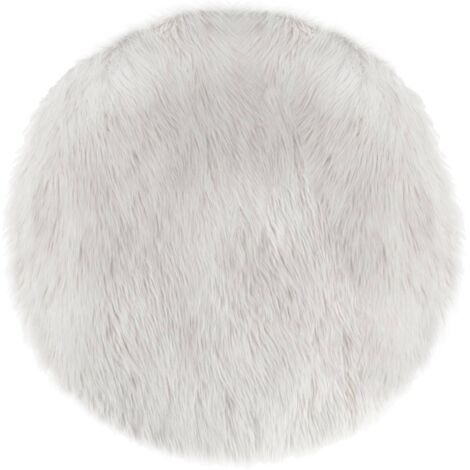 Alfombra infantil de pelo sintético - blanco D. 90 cm - Atmosphera créateur d'intérieur
