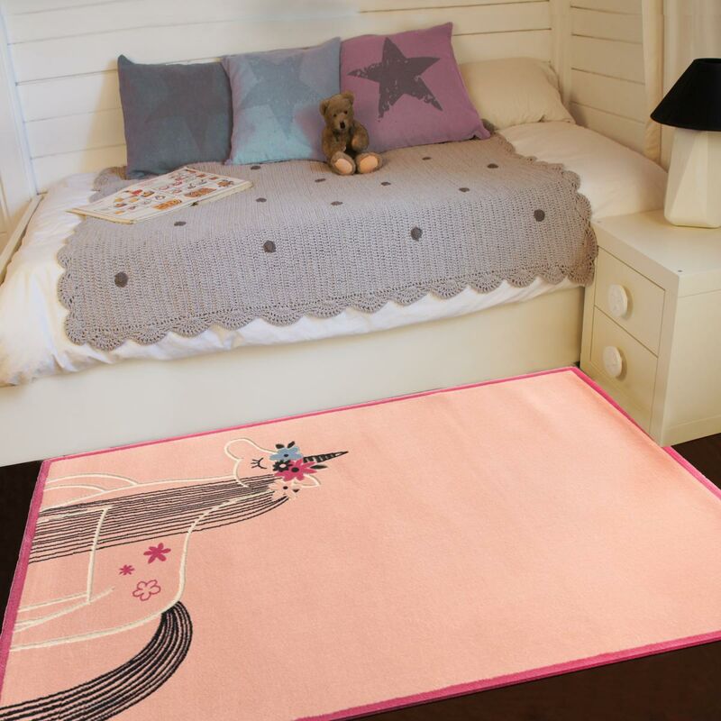 

Alfombra infantil de polipropileno rosa unicornio - Rose