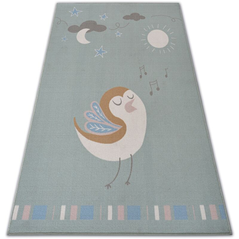 Alfombra infantil LOKO Pajarito verde Antideslizante green 160x220 cm