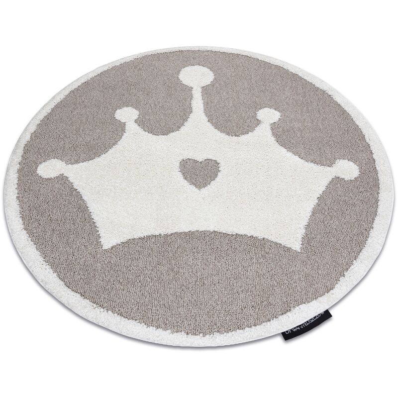 

Alfombra infantil moderna JOY Circulo Crown, corona para niños - estructura dos niveles de vellón beige / crema Tonos de beige circulo 140 cm