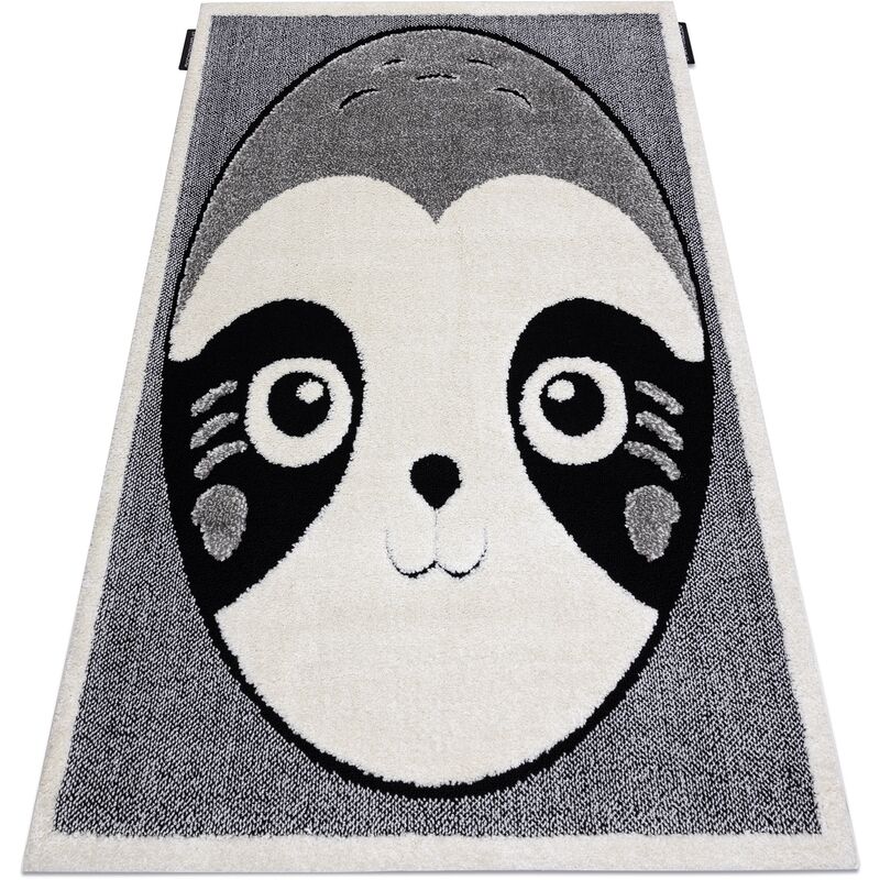 

Rugsx - Alfombra infantil moderna JOY Panda para niños - estructura dos niveles de vellón gris / crema Tonos de gris y plata 140x190 cm