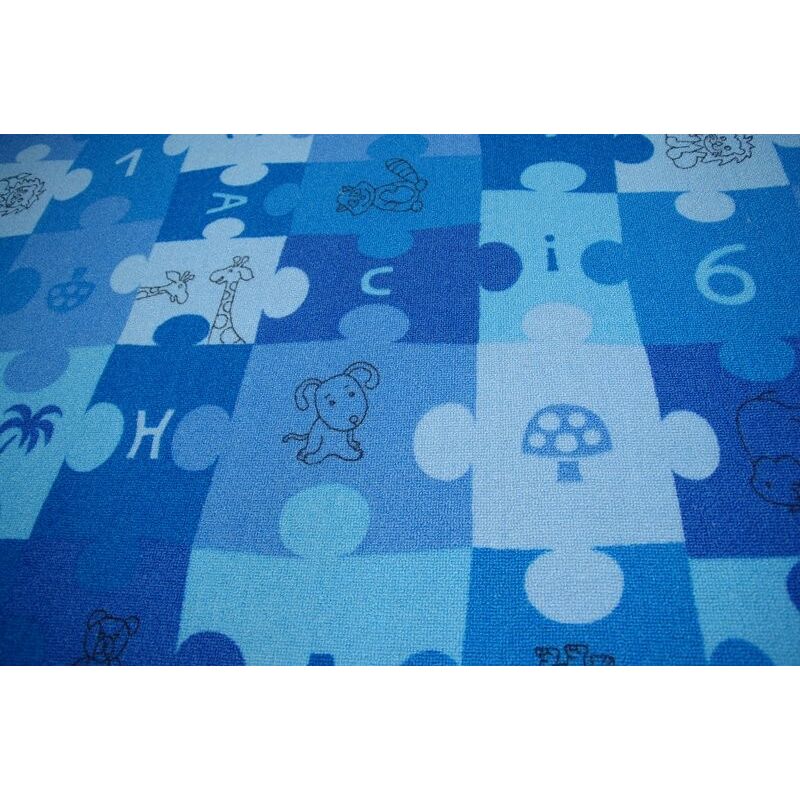 

Rugsx - Alfombra infantil PUZLE azul Tonos de azul 100x300 cm