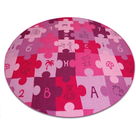 Alfombra infantil PUZLE círculo violeta  purple circulo 100 cm