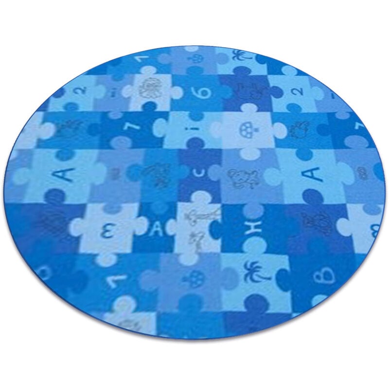 

Rugsx - Alfombra infantil PUZLE círculo azul Tonos de azul circulo 100 cm