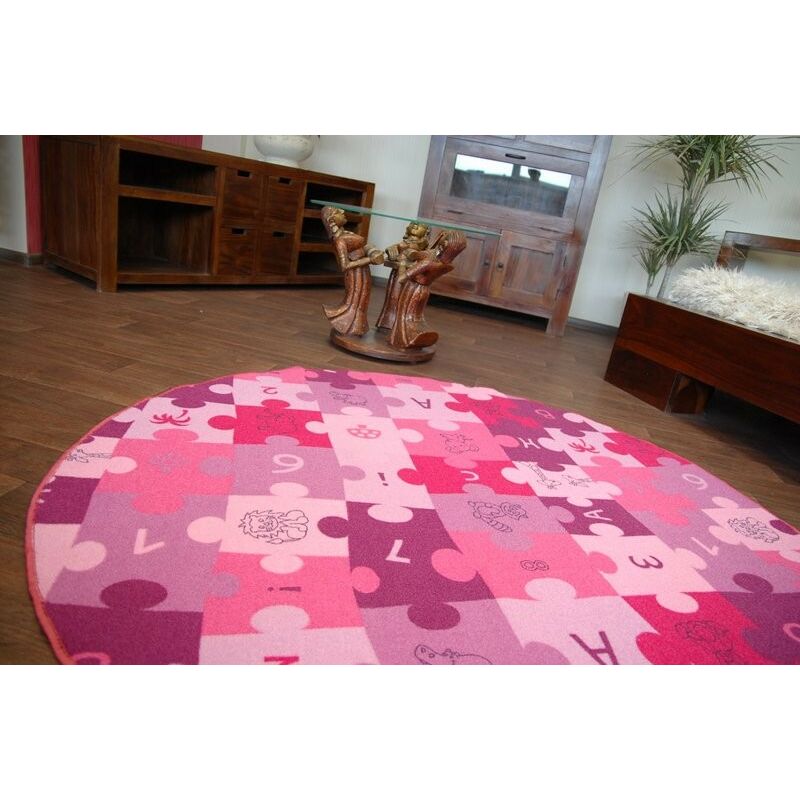 Rugsx - Alfombra infantil puzle círculo violeta purple circulo 100 cm