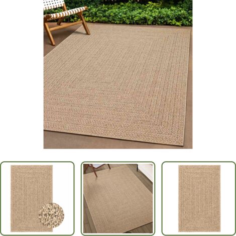 Alfombra interior -  Alfombra ZIZUR apariencia de yute interior exterior 240x340 cm