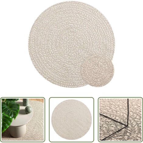 Alfombra interior -  Alfombra ZIZUR aspecto yute interior/exterior crema Ø 90 cm