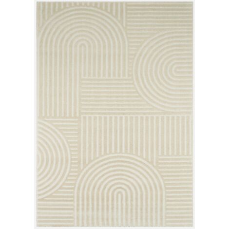 Alfombra interior con diseño gráfico arcos, crema