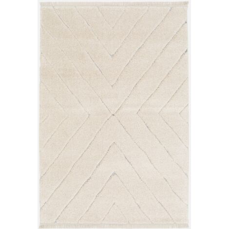Alfombra interior con ligeros relieves crema