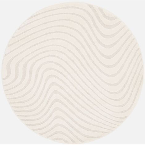 Alfombra interior con motivos ondulados en relieve, crema 160cm