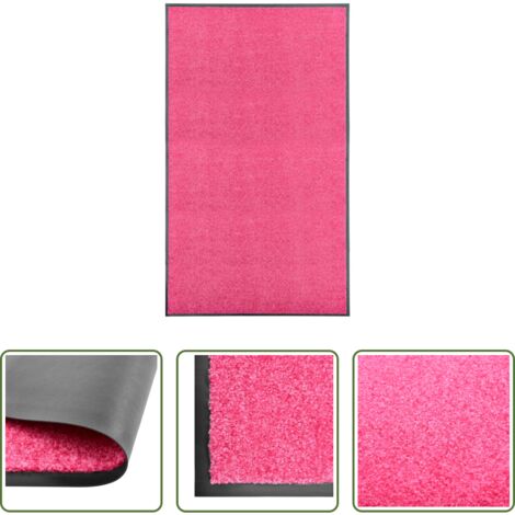 Alfombra interior -  Felpudo lavable rosa 90x150 cm