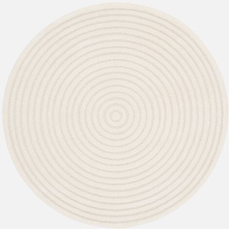 Alfombra interior redonda con relieve en color crema
