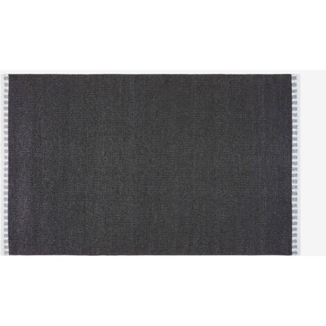 ALFOMBRA INTERIOR Y EXTERIOR NEGRA GENOVA 60X90 CM