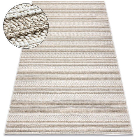 Alfombra JERSEY 19233 beige - Líneas, estructural, lazo BOHO beige 160x220 cm