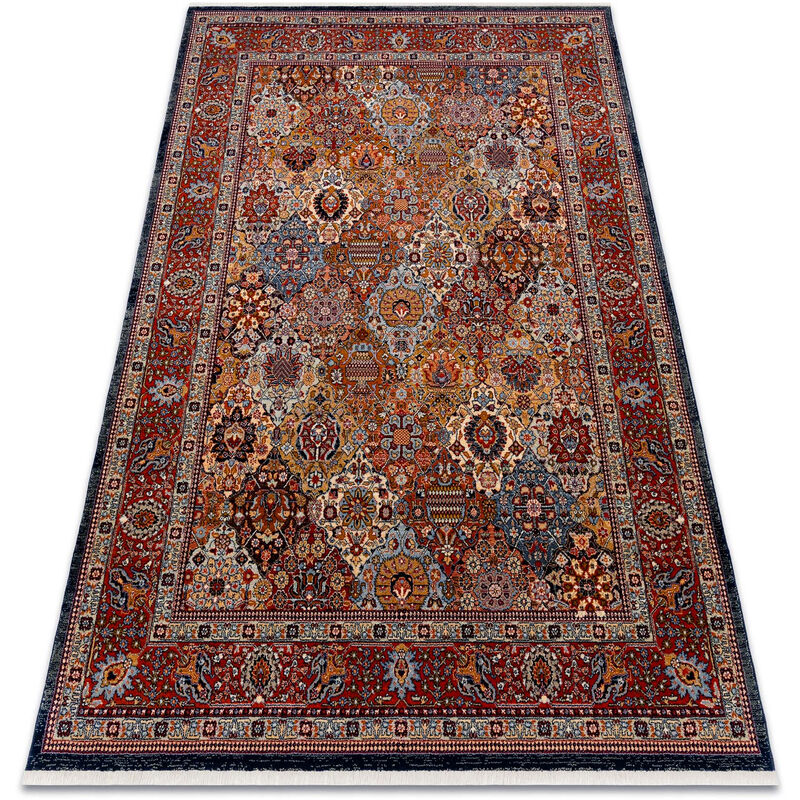 

Rugsx - Alfombra KESHAN franjas, Ornamento, marco oriental 7576/53511 terracota Multicolor 120x145 cm