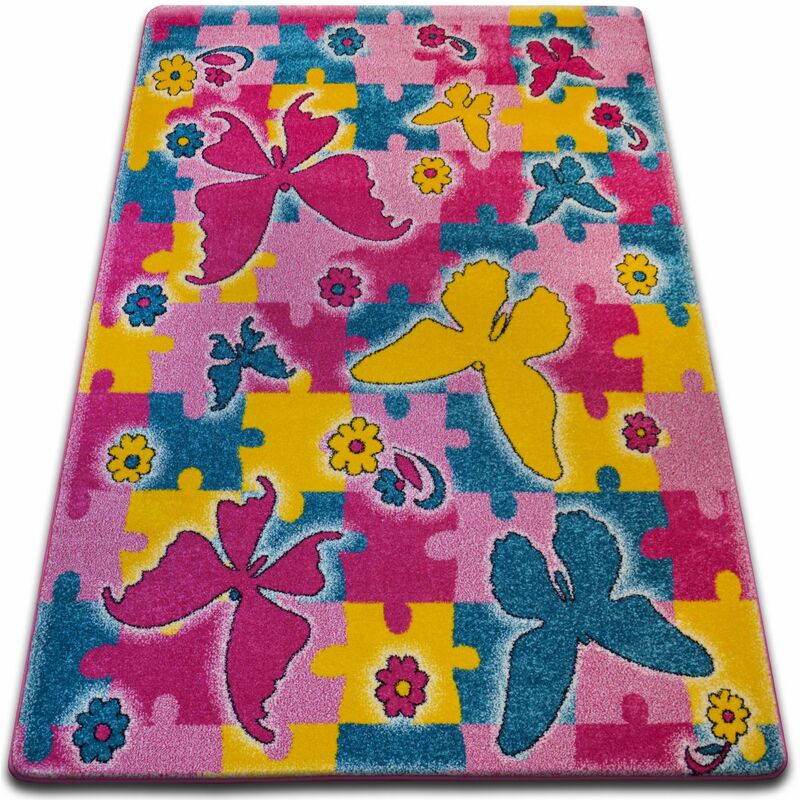 

Rugsx - Alfombra KIDS Mariposa rosa C429 Tonos de rosa 140x190 cm