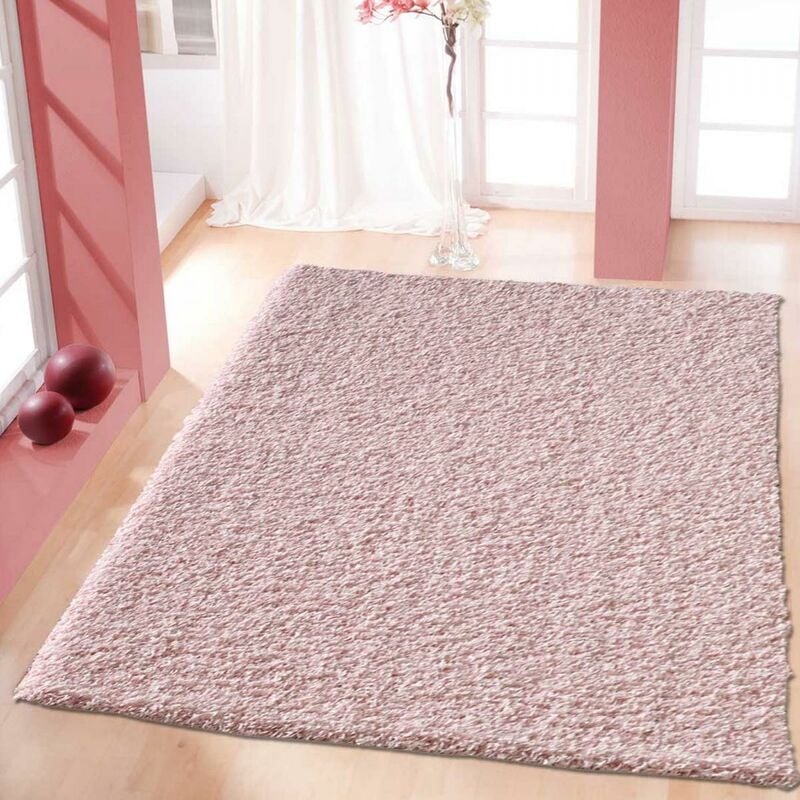 

Alfombra lanuda pelo largo 60x110 cm Rectangular SG azul LOCA entrada adecuado para calefacción por suelo radiante - Rose