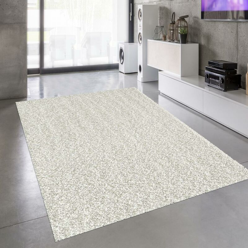 

Alfombra lanuda pelo largo 60x110 cm Rectangular SG azul LOCA entrada adecuado para calefacción por suelo radiante - Crème