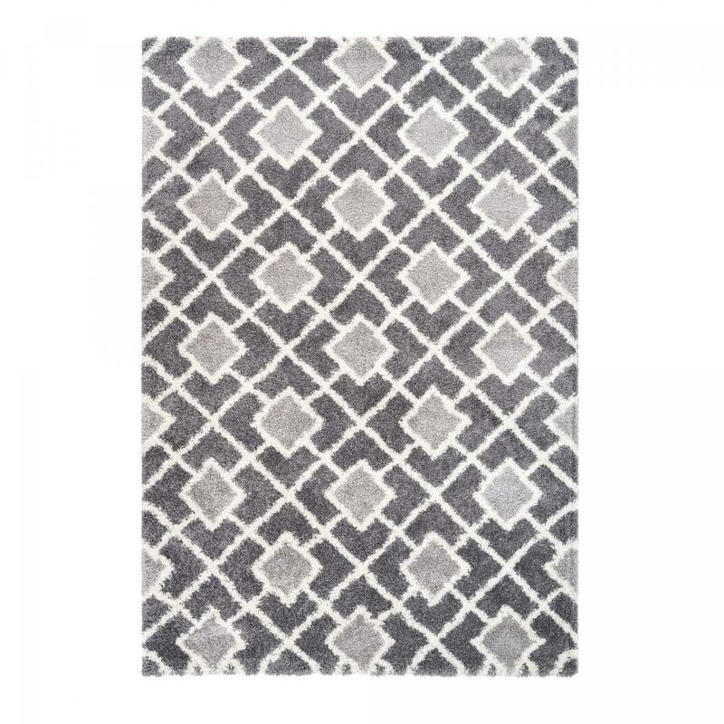 

Alfombra lanuda pelo largo 80x150 cm Rectangular DIROP Gris entrada adecuado para calefacción por suelo radiante - Gris