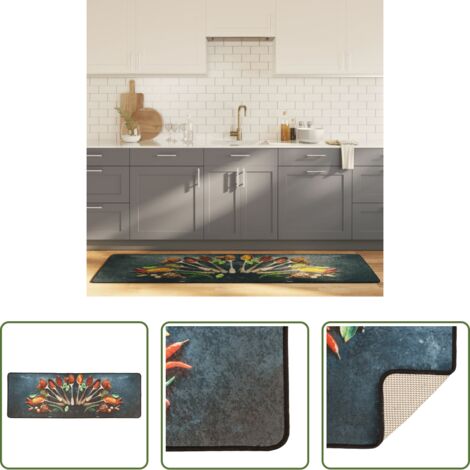 Alfombra lavable -  Alfombra de cocina lavable multicolor 60x180 cm