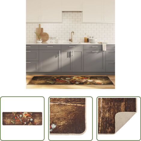 Alfombra lavable -  Alfombra de cocina lavable multicolor 60x180 cm