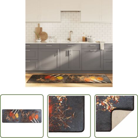 Alfombra lavable -  Alfombra de cocina lavable multicolor 60x180 cm