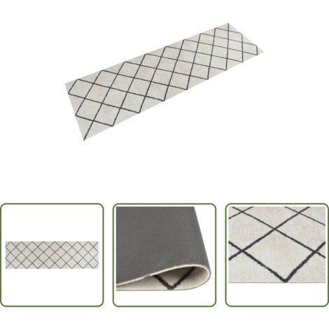 Alfombra lavable -  Alfombra de cocina lavable terciopelo cuadrados 60x180 cm