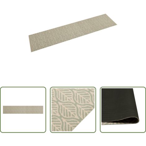 Alfombra lavable -  Alfombra de cocina lavable terciopelo hojas 60x300 cm