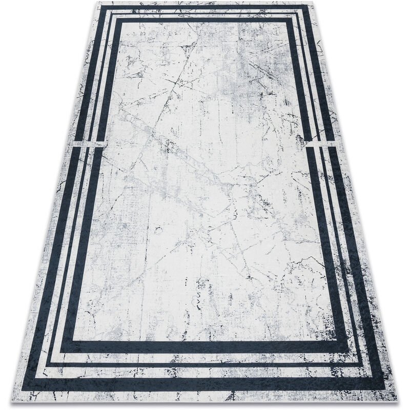 Rugsx - Alfombra lavable andre 1023 Marco mármol antideslizante - negro / blanco white 80x150 cm