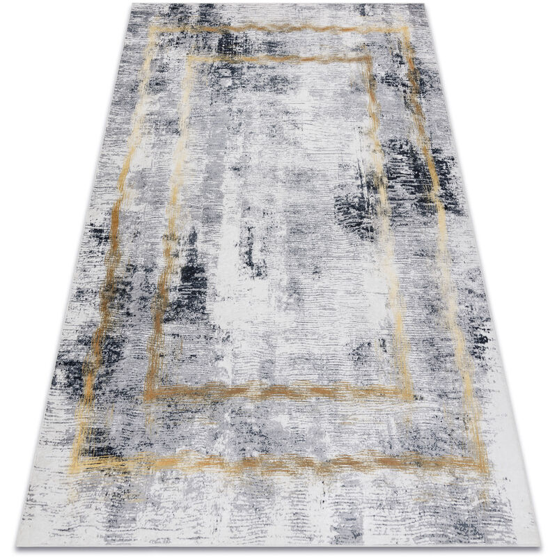 Rugsx - Alfombra lavable andre 1065 Marco vintage antideslizante - gris / oro grey 80x150 cm