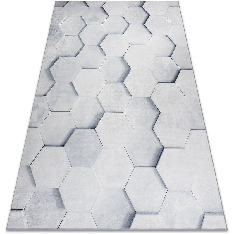 Alfombra lavable ANDRE 1180 Panal, hexágono 3D antideslizante - gris grey 80x150 cm