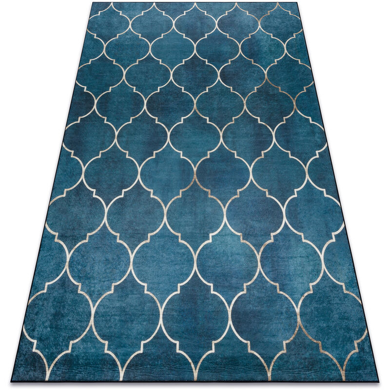 Rugsx - Alfombra lavable andre 1181 Espaldera marroquí antideslizante - azul blue 80x150 cm