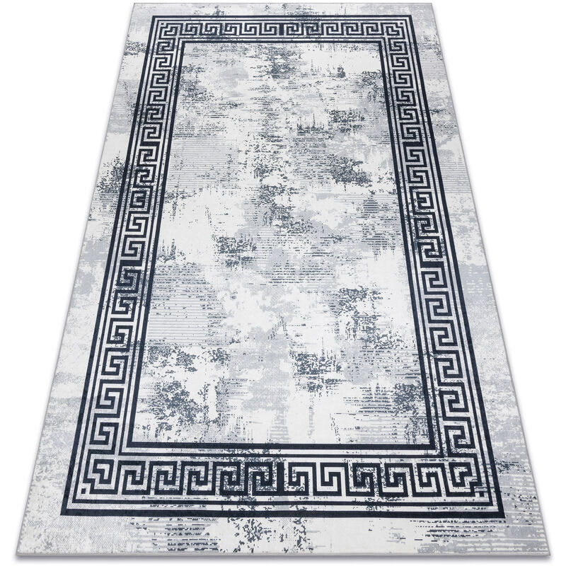 Alfombra lavable ANDRE 1189 Mármol, griego antideslizante - negro / blanco black 120x170 cm