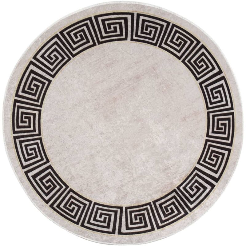 

Alfombra lavable antideslizante beige claro φ120 cm