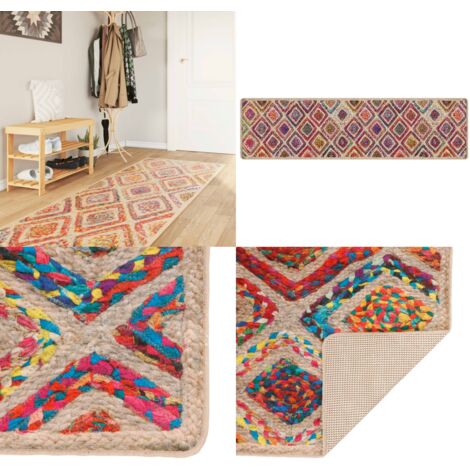 Alfombra lavable antideslizante multicolor 80x300 cm - Alfombra antideslizante - Alfombra de terciopelo
