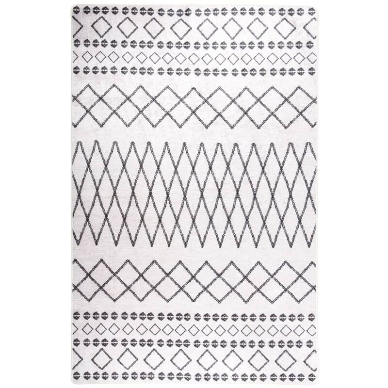 

Alfombra lavable antideslizante negro y blanco 160x230 cm