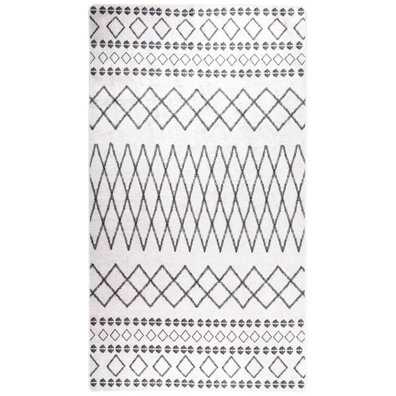 

Alfombra lavable antideslizante negro y blanco 190x300 cm