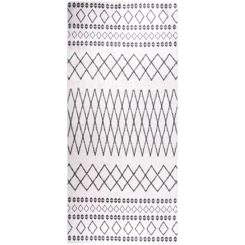 

Alfombra lavable antideslizante negro y blanco 80x300 cm
