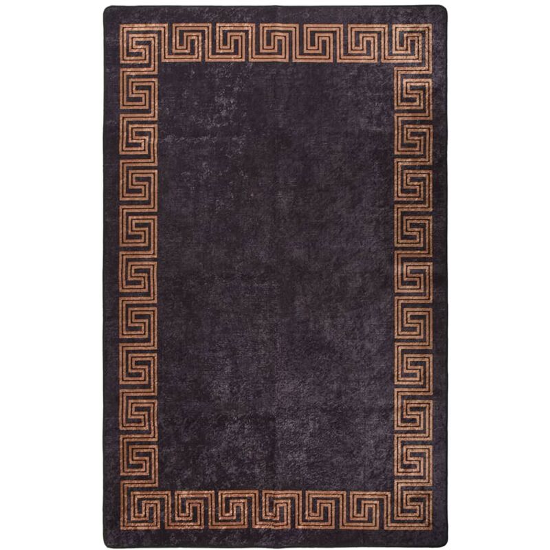 

Alfombra lavable antideslizante negro y dorado 80x150 cm